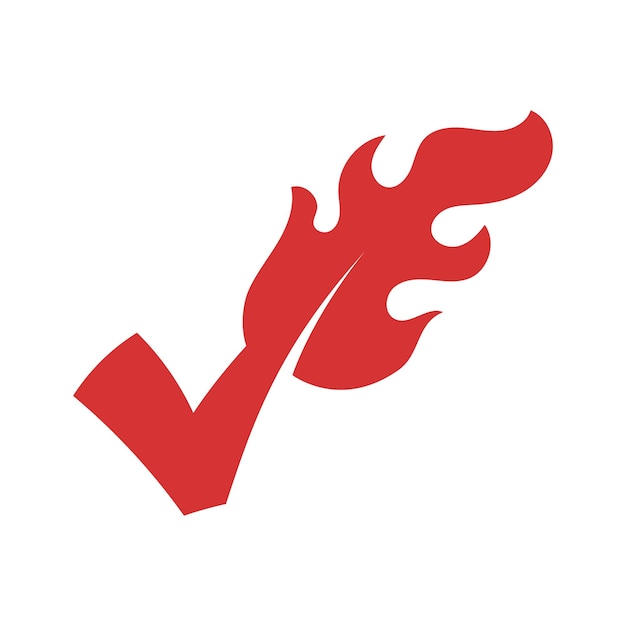 Free vector red fire checkmark