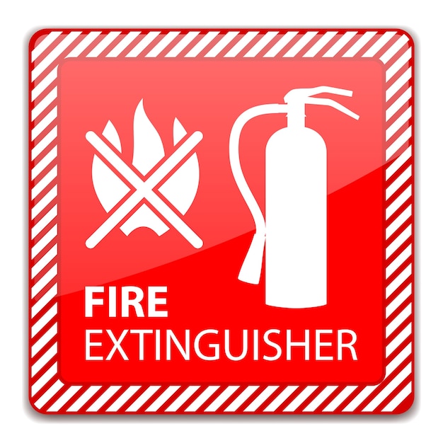 Red Fire Extinguisher Sign isolated