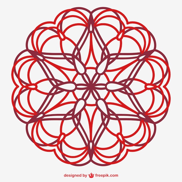 Red floral lines ornament