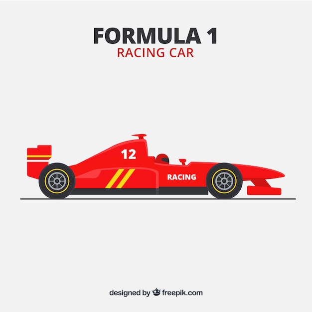 Red formula 1 racing car