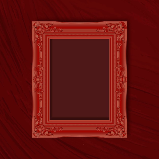 Red frame on a red wall 