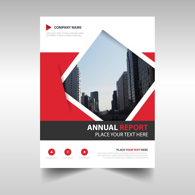 Red geometric abstract annual report template