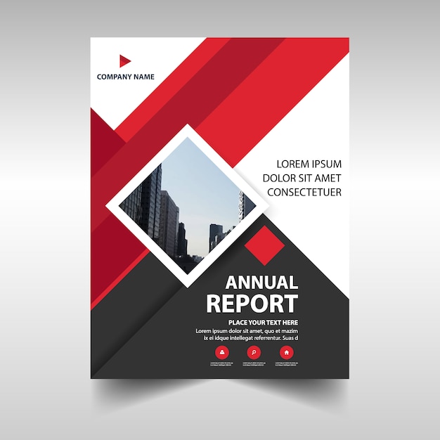 Red geometric corporate annual report template