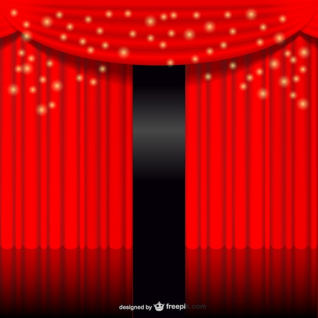 Free vector red glowing curtain