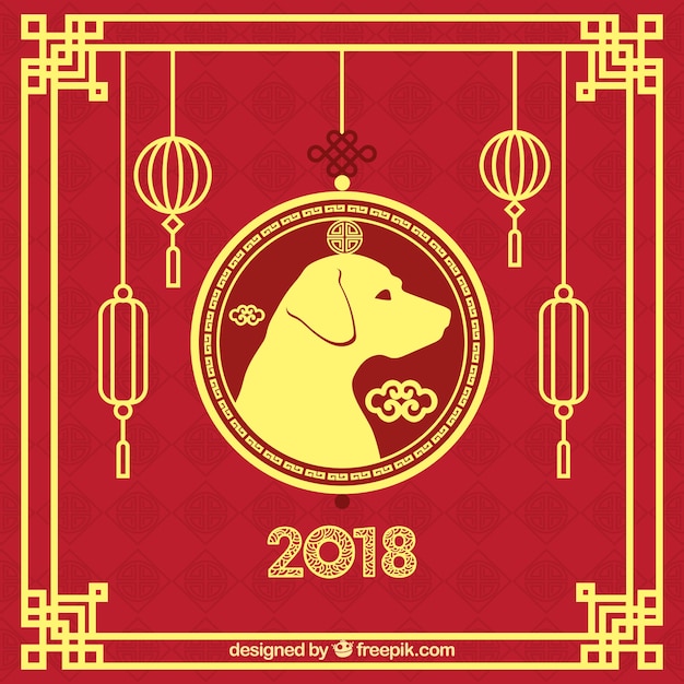 Red and golden background for chinese new year