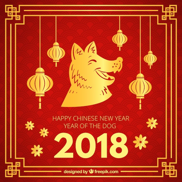 Red & golden chinese new year background