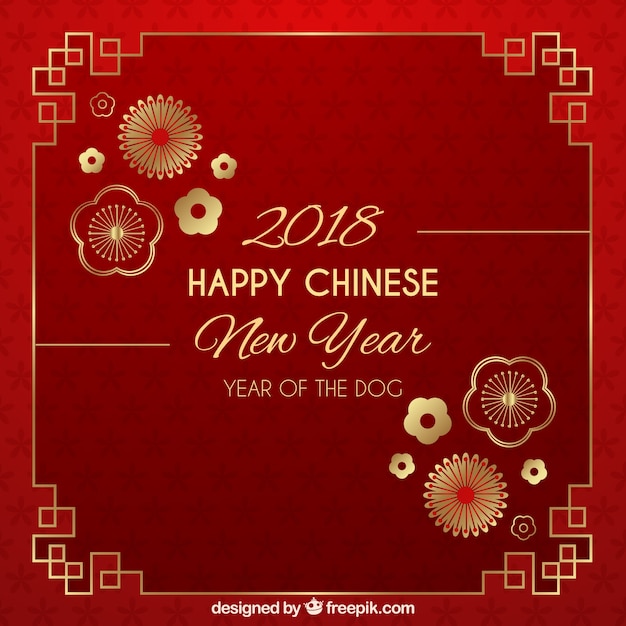 Red & golden chinese new year background