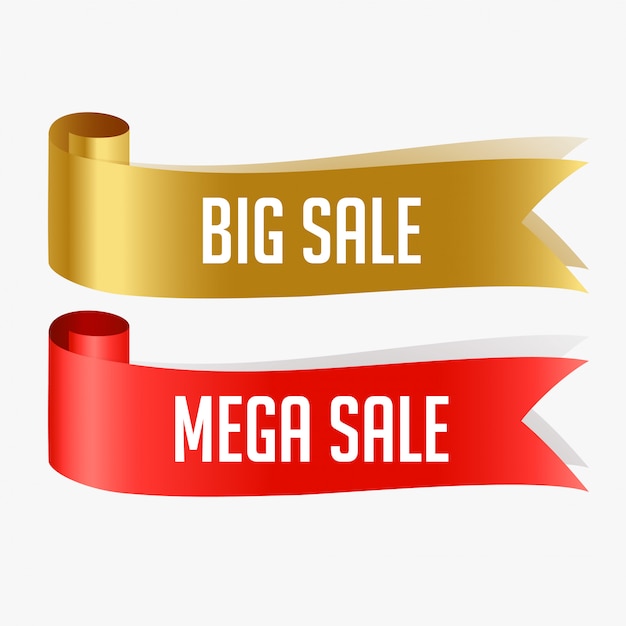 Red and golden sale ribbons