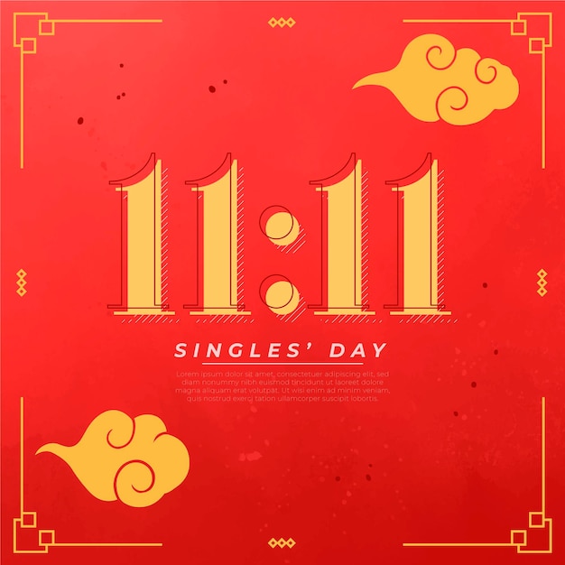 Red and golden singles day