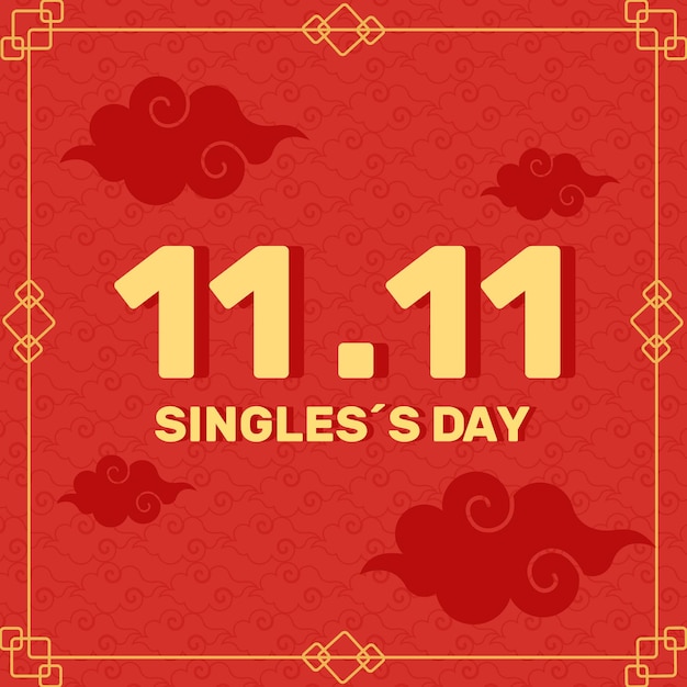 Red and golden singles day