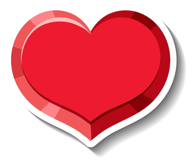 A red gradient heart cartoon sticker