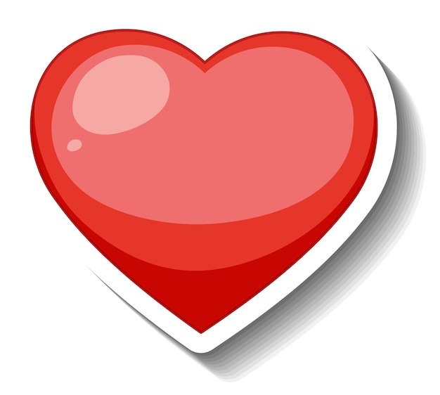 Free Vector a red gradient heart cartoon sticker