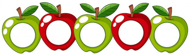 Free vector red and green apples with white badge on