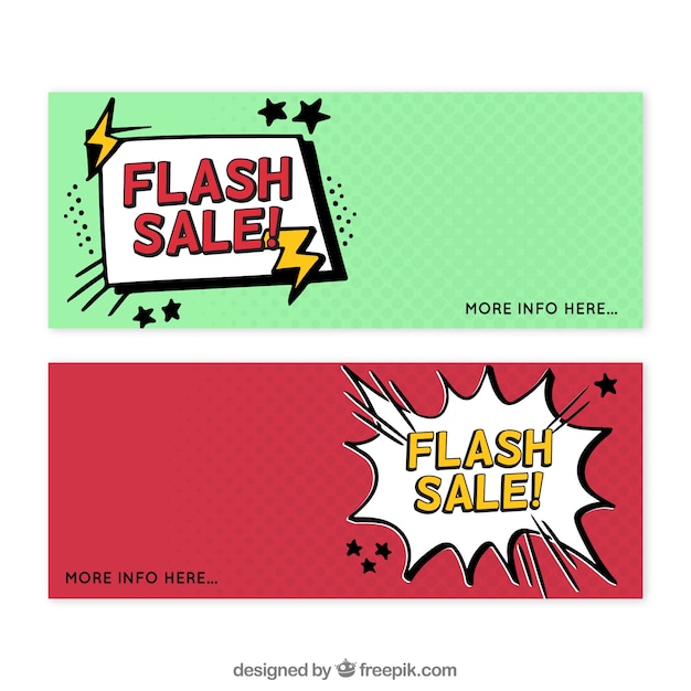 Red and green flash sale banners