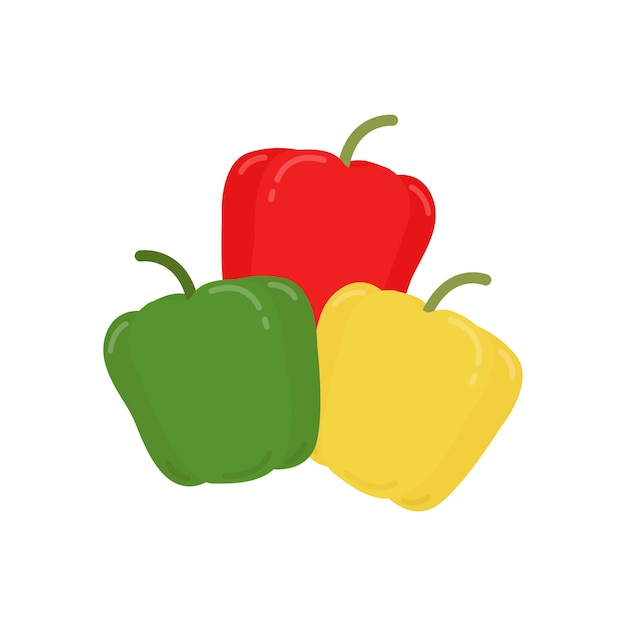 Free Vector red green and yellow peppers graphic illustration