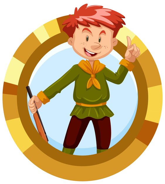 Red hair man cartoon character