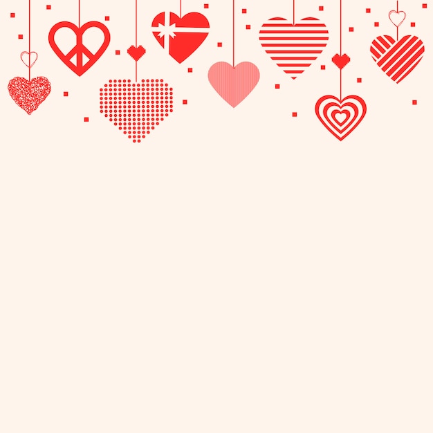 Free vector red heart border background vector, love graphic image