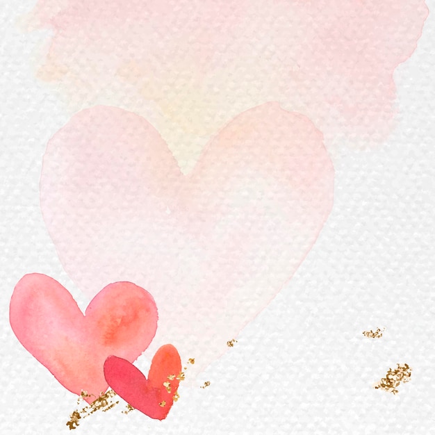 Free Vector red heart watercolor background