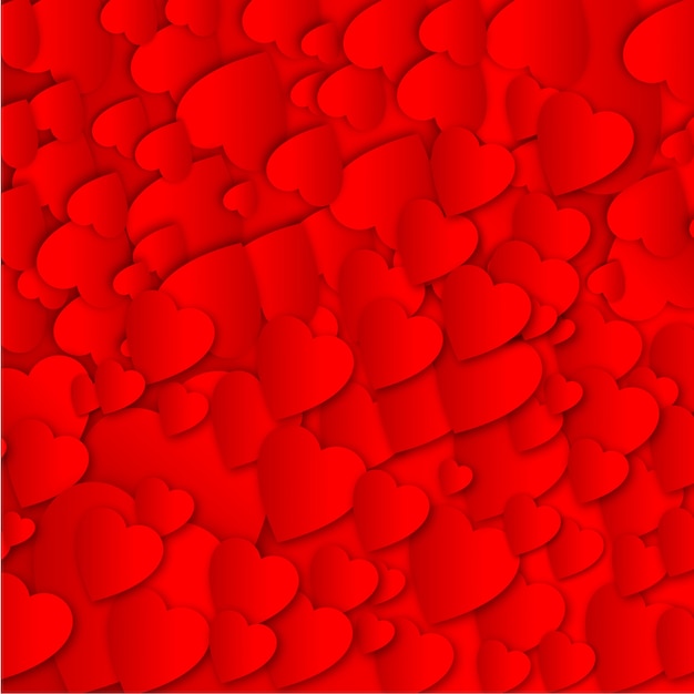 Red hearts pattern vector