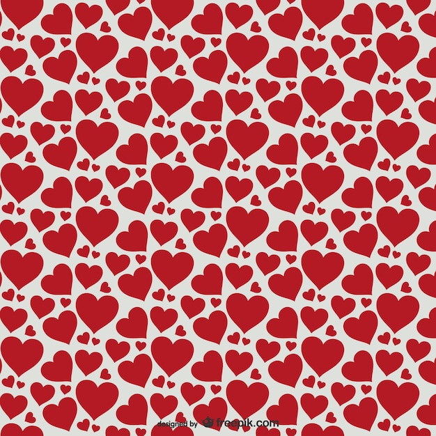 Red hearts seamless pattern