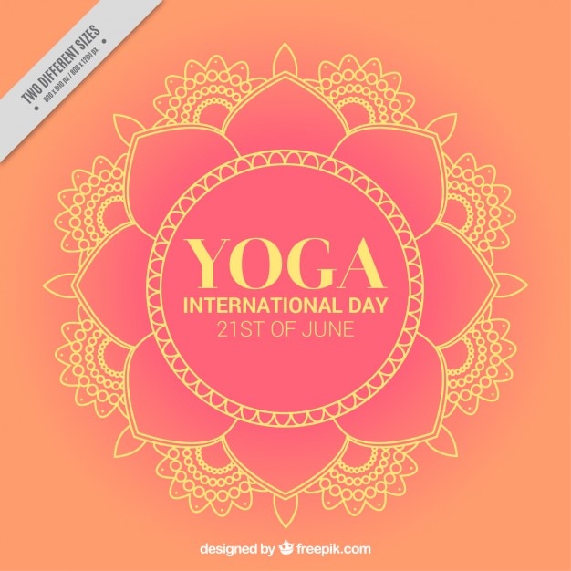 Free Vector red international yoga day background