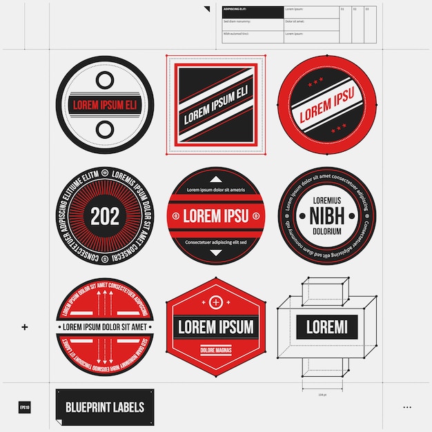 Free Vector red labels collection