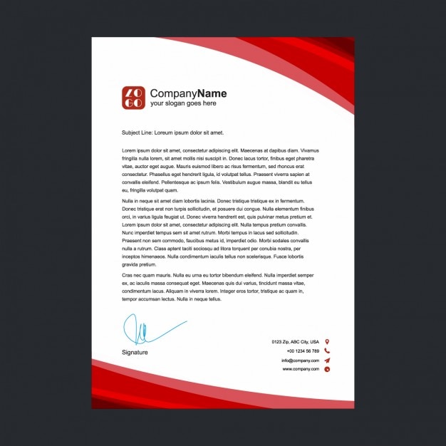 Red letterhead design