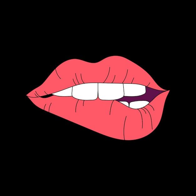 Free Vector red lips illustration on black background