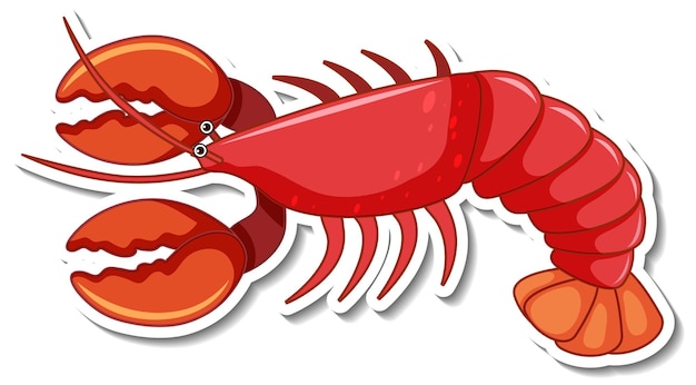 Free Vector red lobster cartoon sticker