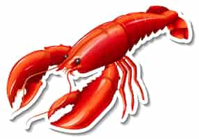 Free vector red lobster cartoon sticker