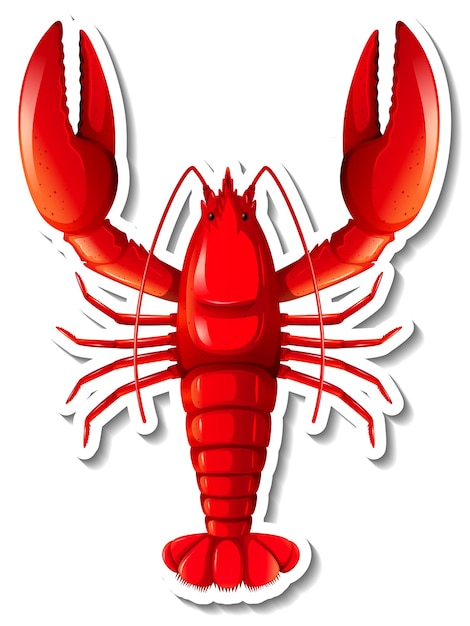 Red lobster cartoon sticker