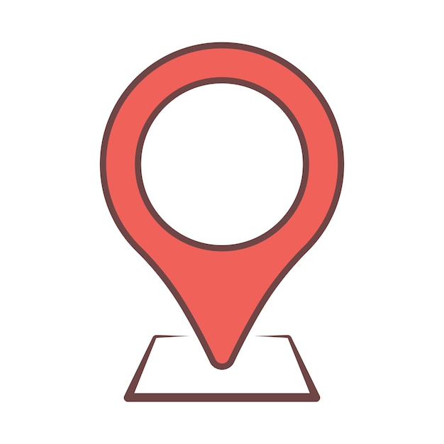 Free vector red location pin on 3d square