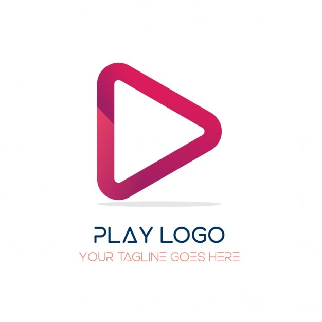 Red logo, play