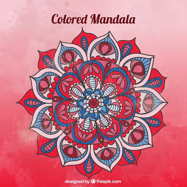 Free Vector red mandala background