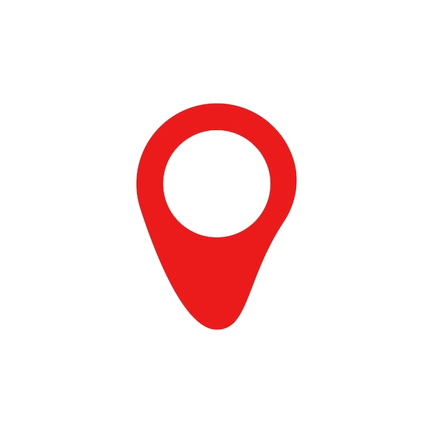 Free Vector red map pin icon in flat style pointer symbol marker sign gps position navigation button vector