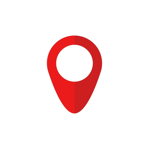 Free vector red map pin icon in flat style pointer symbol marker sign gps position navigation button vector