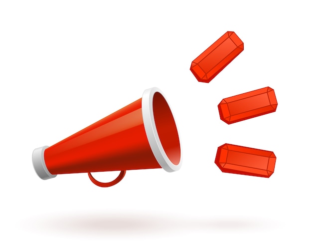 Free Vector red megaphone isolated