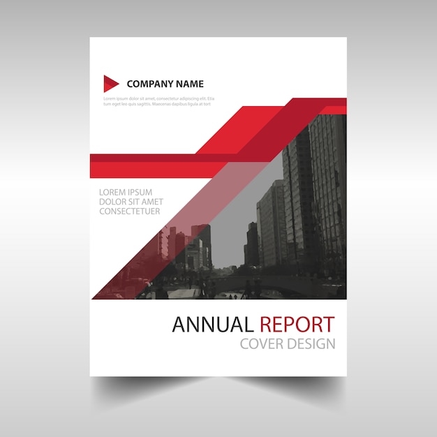 Red modern annual report template