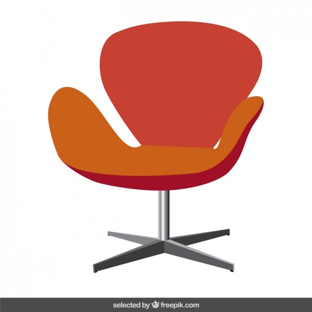 Free vector red modern chair