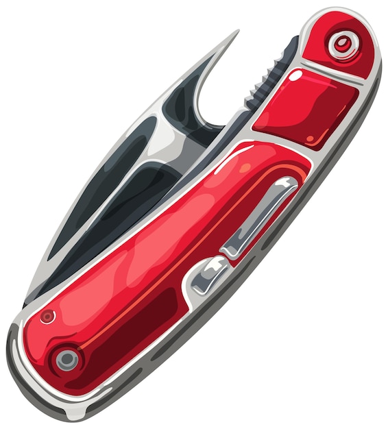 Free Vector red multitool pocket knife illustration