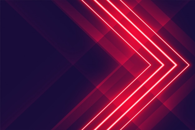 Red neon glowing lights arrow style background