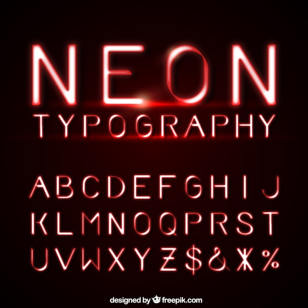 Free Vector red neon typography