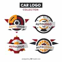 Free vector red and orange car logo collection