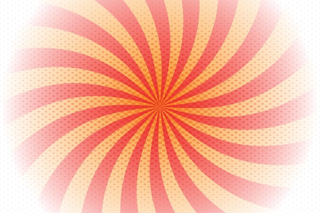 Free Vector red, orange spiral sunburst background in comic style