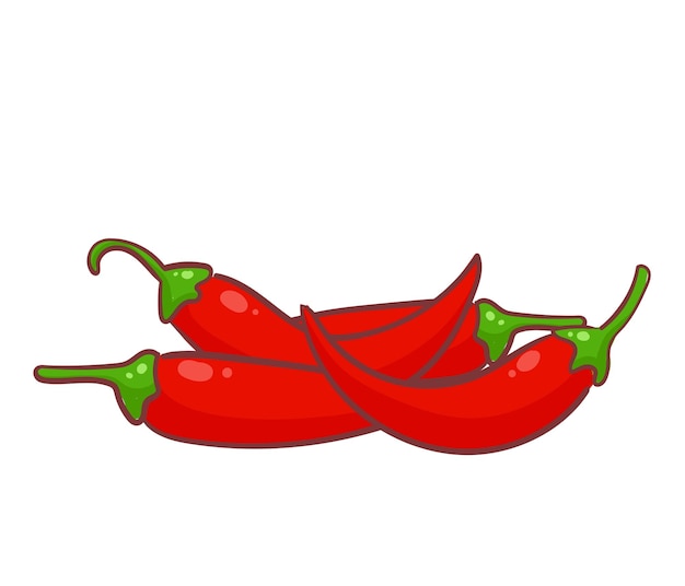 Red Pepper chili spicy logo hand drawn illustration