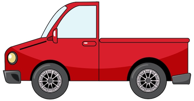 Free Vector red pick up car in cartoon style isolated on white