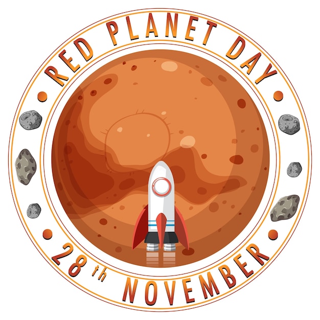 Free vector red planet day logo design