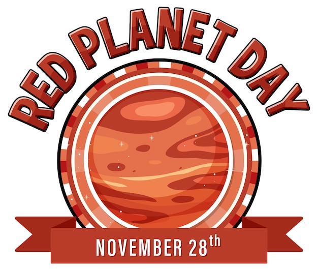 Free Vector red planet day poster template