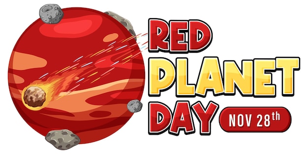 Free Vector red planet day poster template