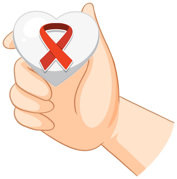 Red ribbon AIDS HIV symbol